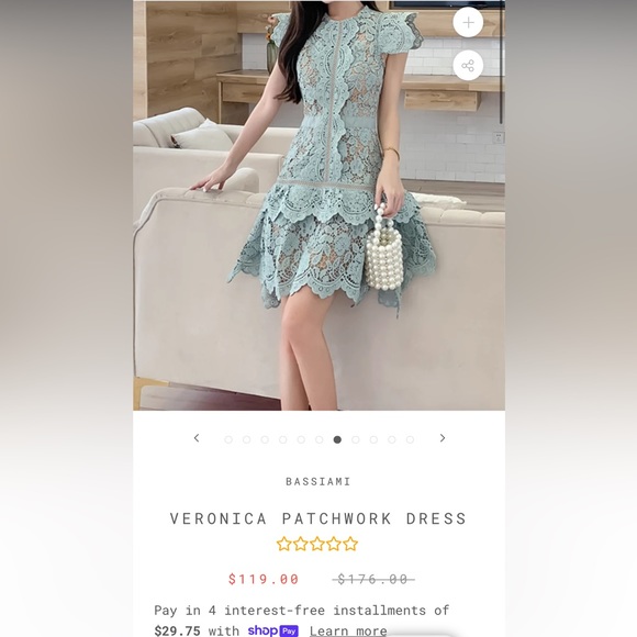 #152 Elegant Butterfly Sleeve Crochet Lace Casual O-neck High Waist Dress - Picture 9 of 16